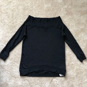 Off the shoulder black sweatshirt